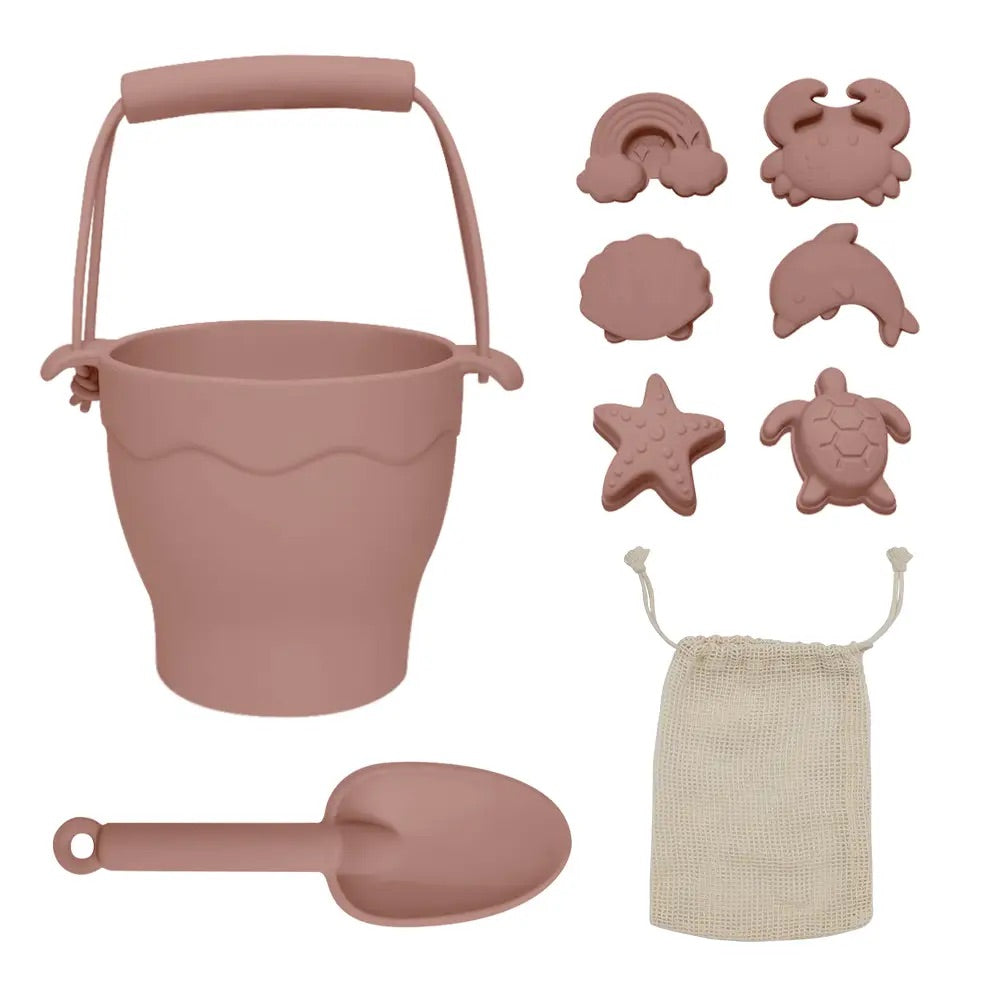 Silicone 8pc Bucket & Spade Set – Rose - Sunny Bliss