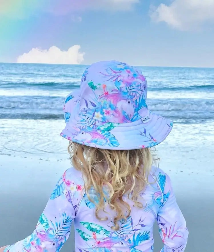 Wide Brim Swim Hat - Tropic of Unicorn™ - Sunny Bliss