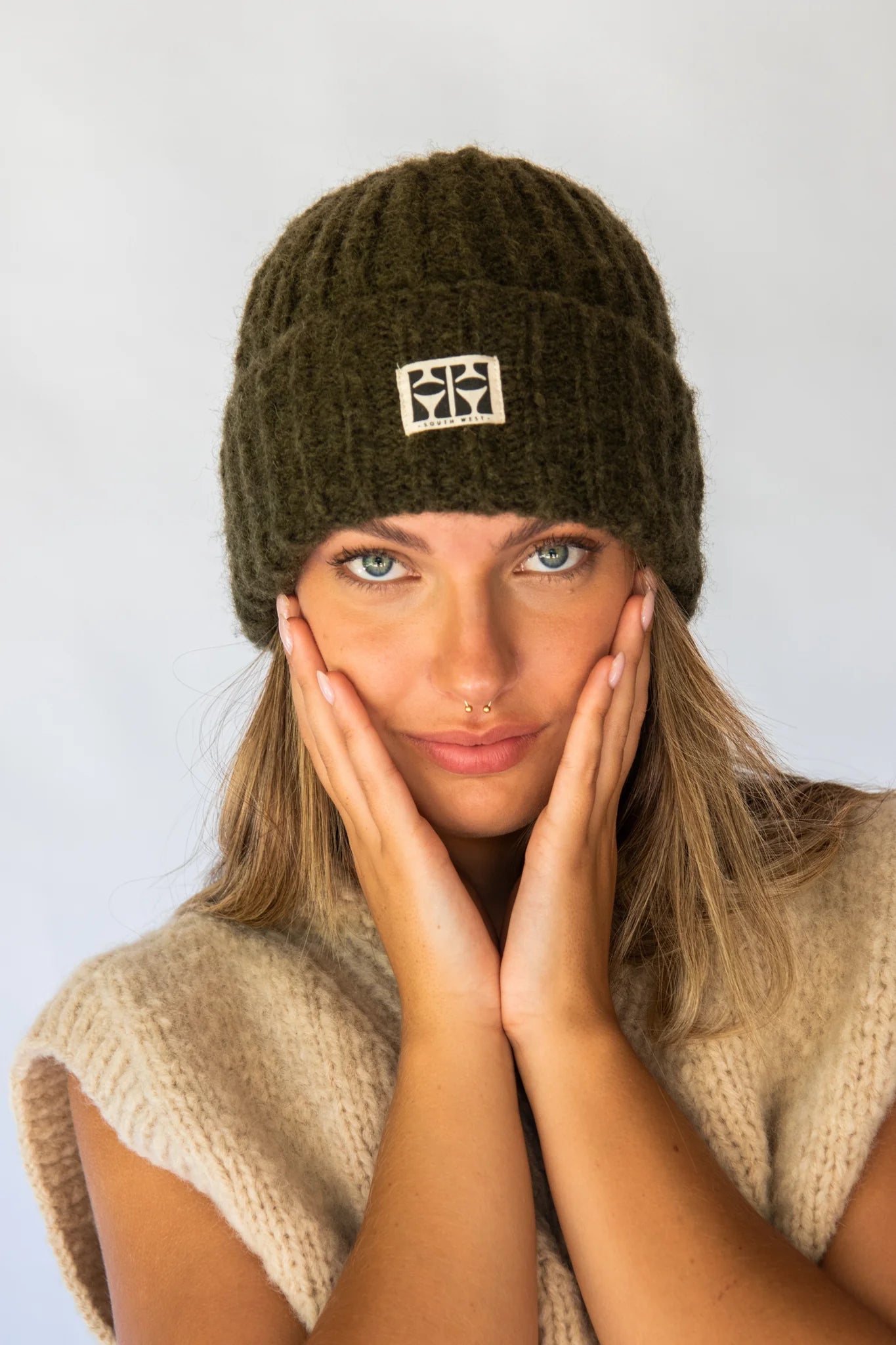 Hobo and Hatch - Arosa - Wool and Mohair Blend Beanie - Chive - Sunny Bliss - Australia