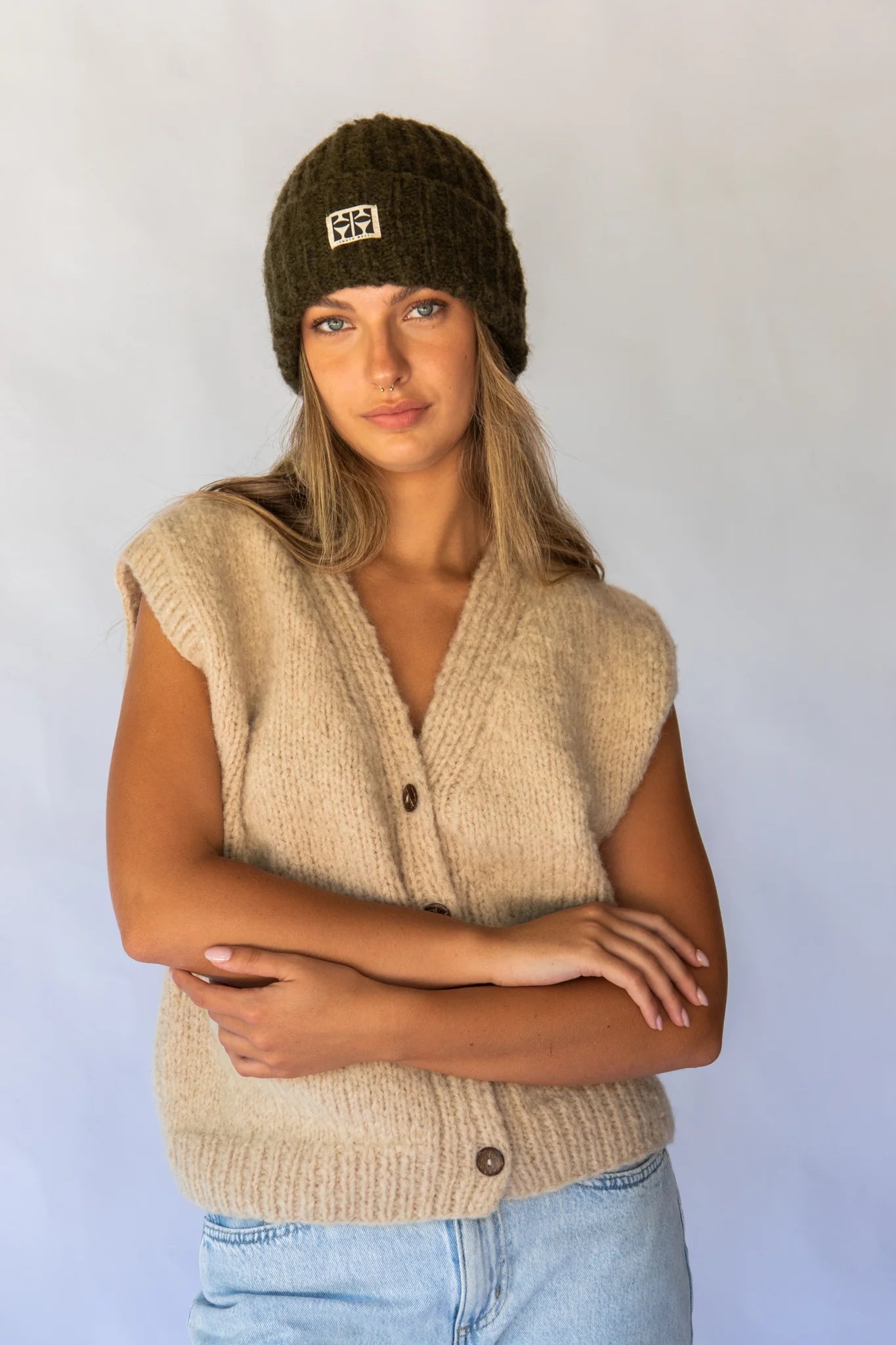 Hobo and Hatch - Arosa - Wool and Mohair Blend Beanie - Chive - Sunny Bliss - Australia