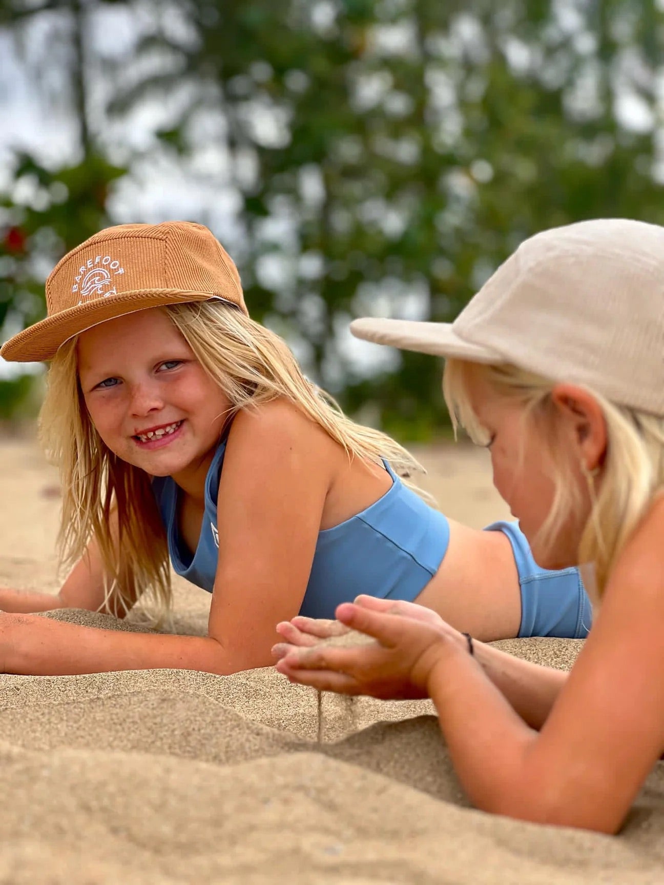 Barefoot and Salty - Corduroy 5 Panel Cap (6 months to 2 years) - Sunny Bliss