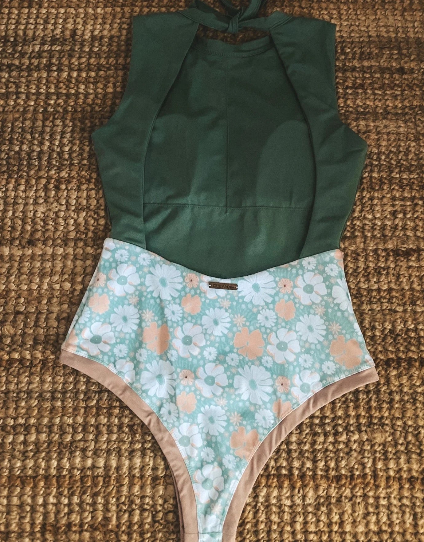 Ocean Flo 'Lobitos' Surf Suit (Cheeky) - Green Flower Power - Sunny Bliss - Australia