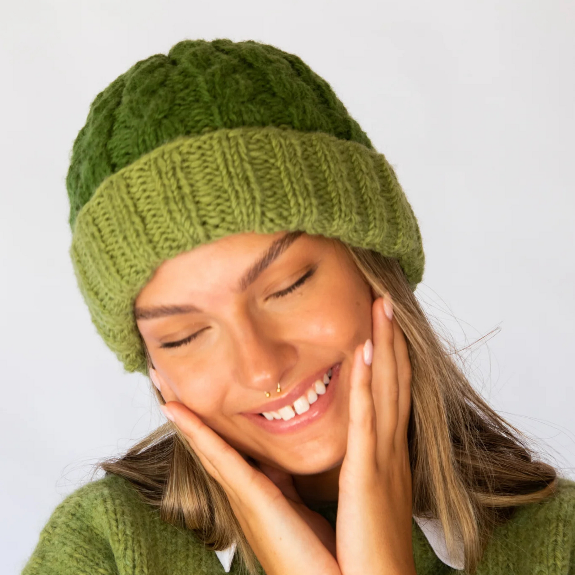 Hobo and Hatch - Val Contrast Wool Beanie - Meadow - Sunny Bliss - Australia