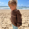 Barefoot and Salty - Wave Check Hooded Knit - Sunny Bliss