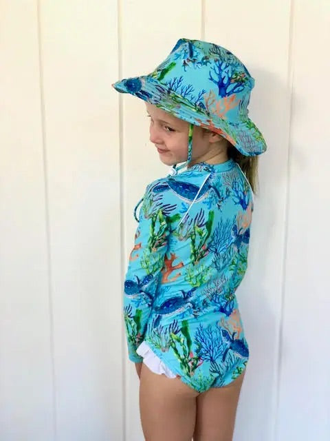 Tribe Tropical - Wide Brim Swim Hat - Lady Elliot - Sunny Bliss - Australia