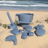 Silicone 8pc Bucket & Spade Set – Steel Blue - Sunny Bliss