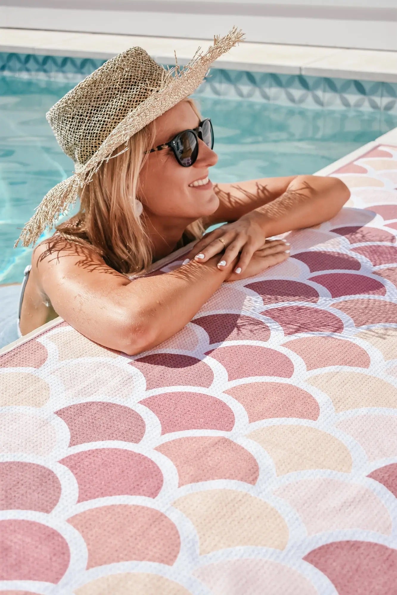 Breathing Travel - Pink Mermaid - Sand Free Beach Towel - Sunny Bliss - Australia