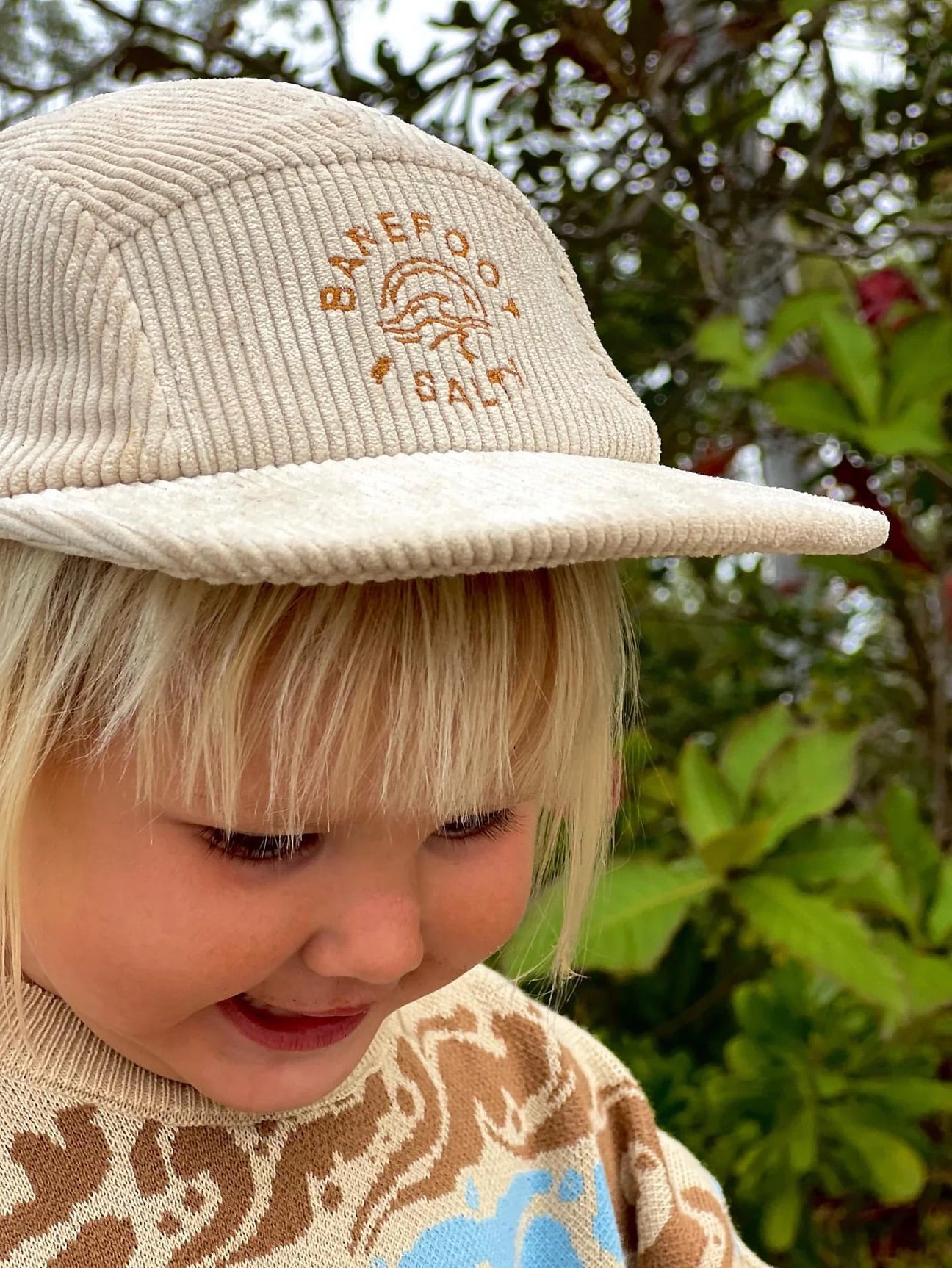 Barefoot and Salty - Corduroy 5 Panel Cap (6 months to 2 years) - Sunny Bliss