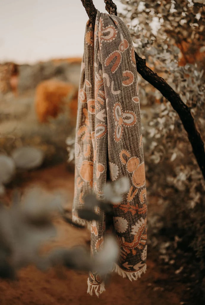 Mayde Kalkadoon Towel - Charcoal - Sunny Bliss - Australia