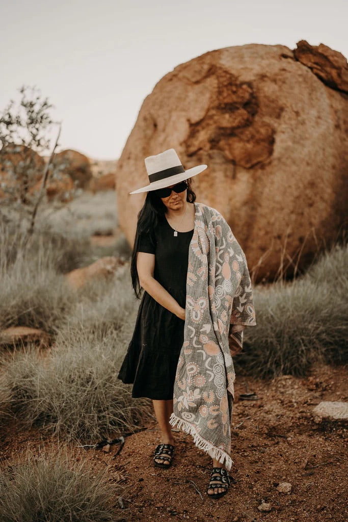 Mayde Kalkadoon Towel - Charcoal - Sunny Bliss - Australia