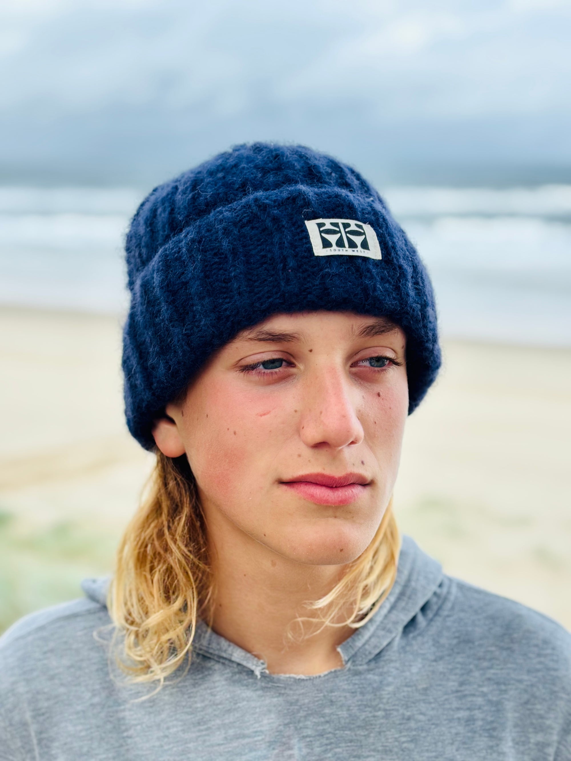 Hobo and Hatch - Arosa - Wool and Mohair Blend Beanie - Navy - Sunny Bliss - Australia