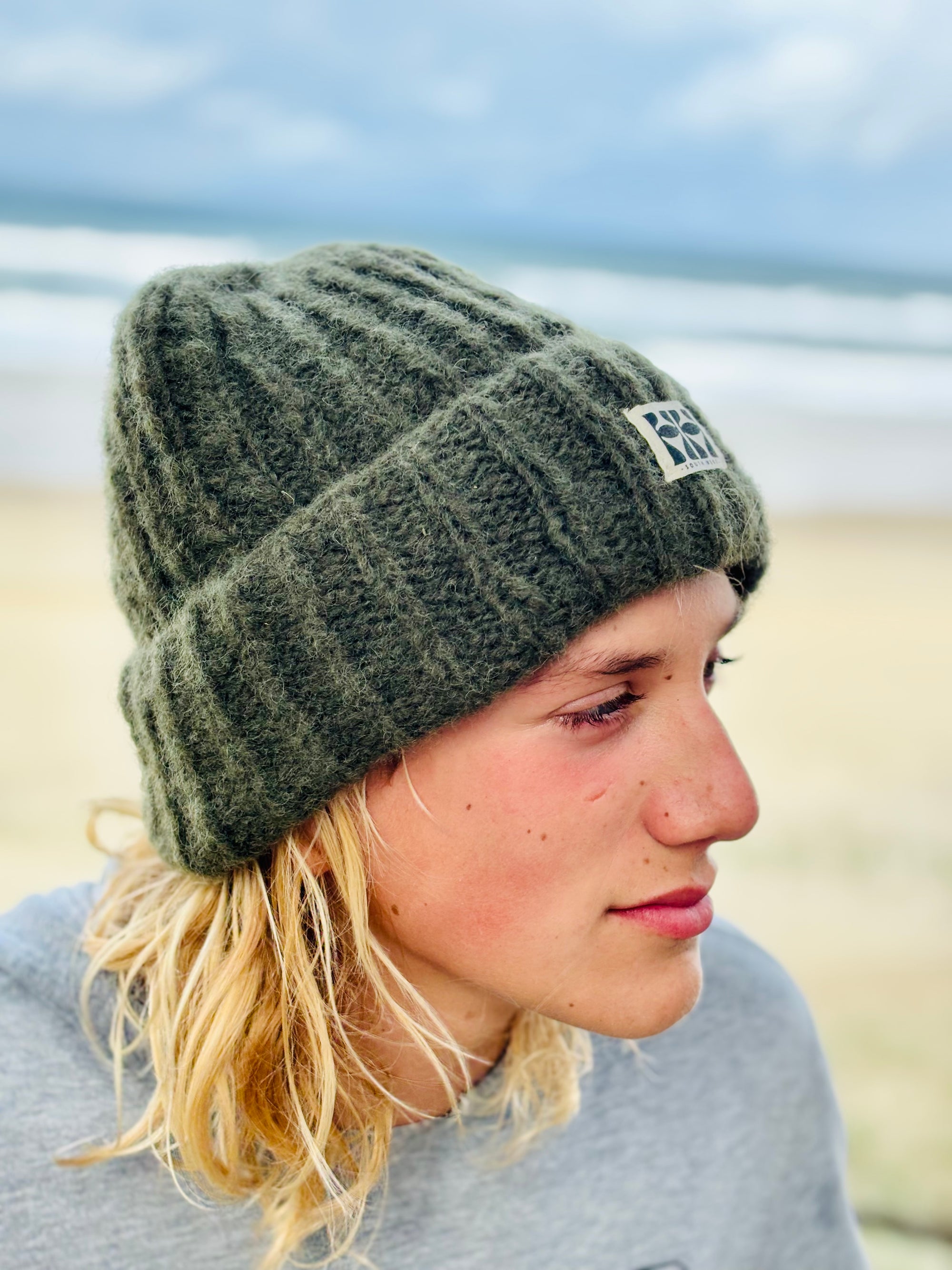 Hobo and Hatch - Arosa - Wool and Mohair Blend Beanie - Chive - Sunny Bliss - Australia
