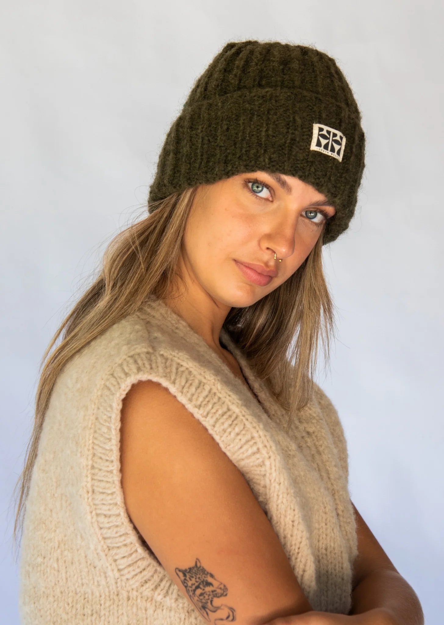 Hobo and Hatch - Arosa - Wool and Mohair Blend Beanie - Chive - Sunny Bliss - Australia