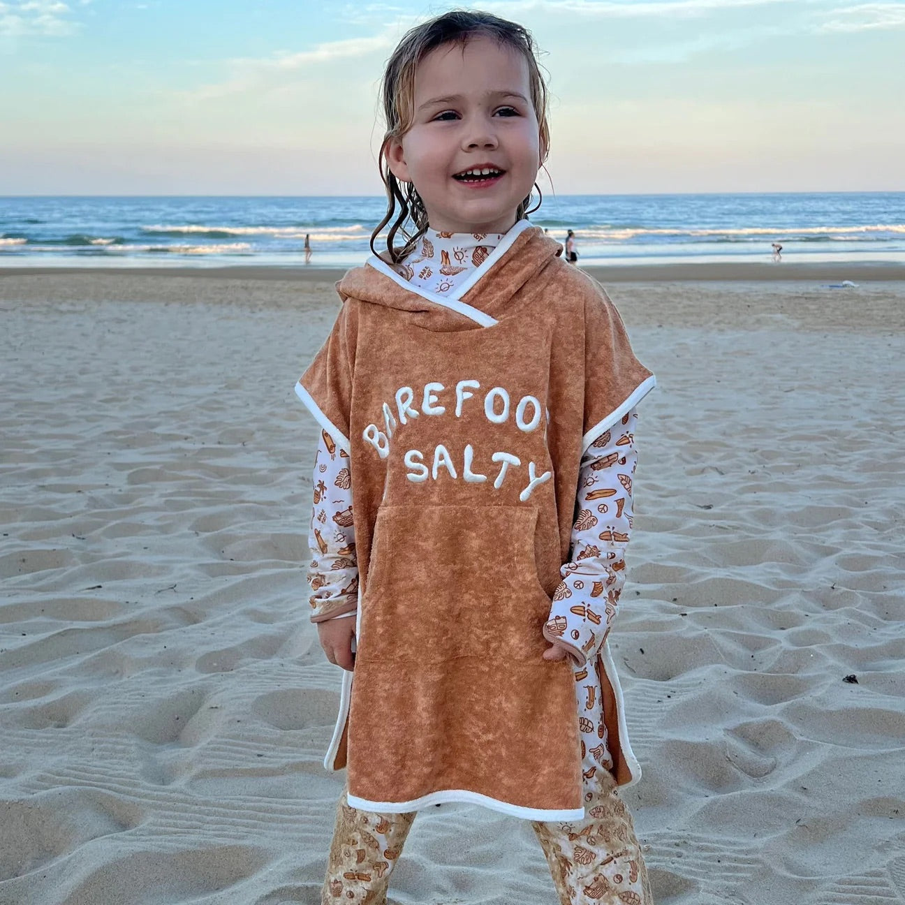 Barefoot and Salty - Terry Hooded Towel - Sunny Bliss