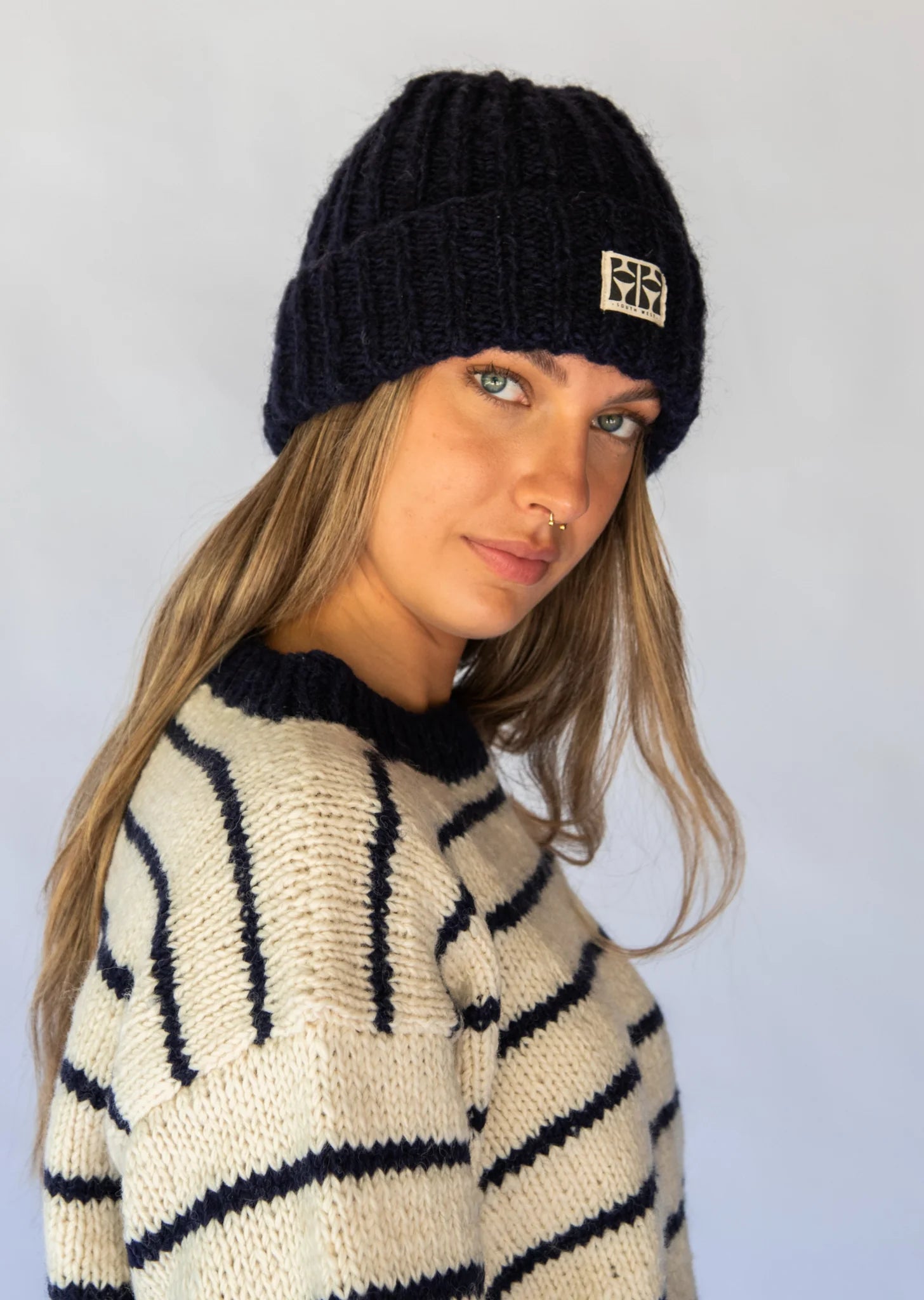 Hobo and Hatch - Arosa - Wool and Mohair Blend Beanie - Navy - Sunny Bliss - Australia