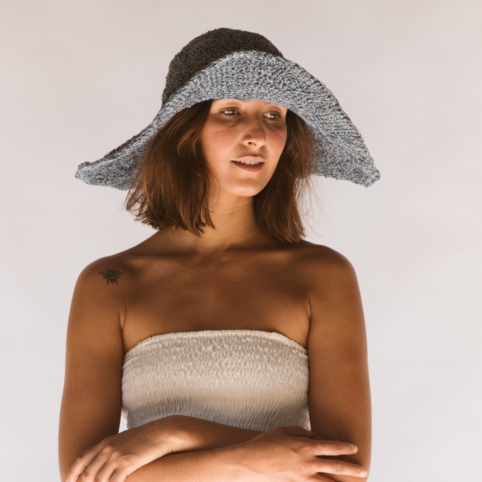 Hobo and Hatch - Janis Wide Brim Hemp Hat - Denim - Sunny Bliss - Australia