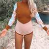 Ocean Flo Lobitos Longsleeve Surf Suit- Flower Collective (Boyleg) - Sunny Bliss - Australia