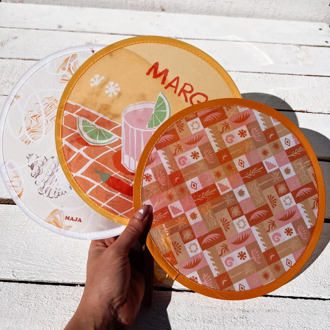 Maja Foldable Hand Fan - Palm Cove - Sunny Bliss - Australia