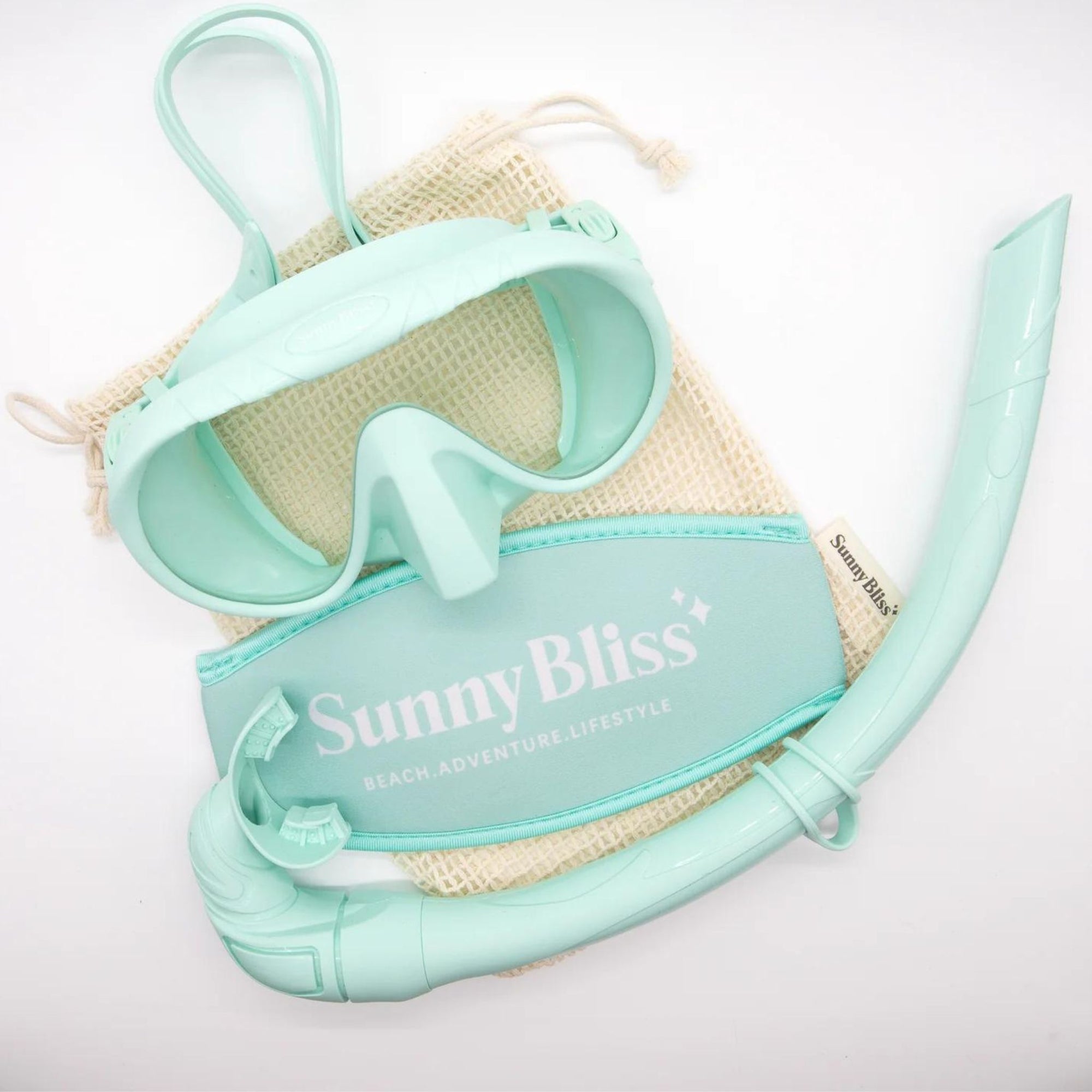 Silicone Snorkel Set - Pastel Mint Green - Sunny Bliss - Australia