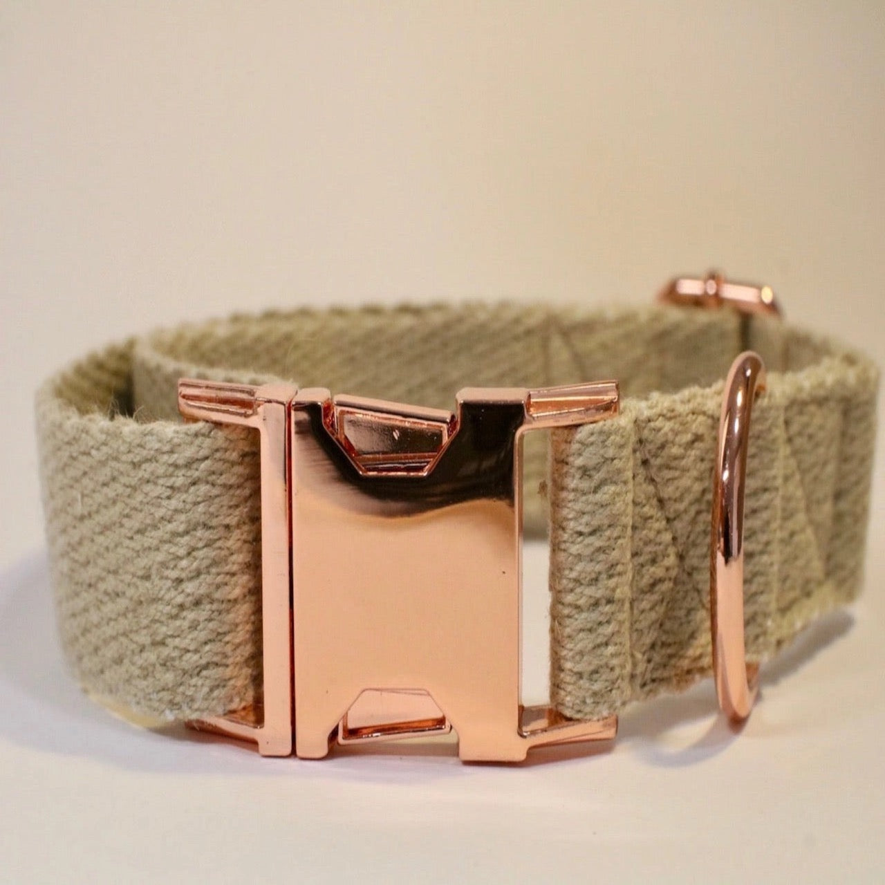 Bobbies Bowwow Natural Hemp Collar - Rose Gold - Sunny Bliss