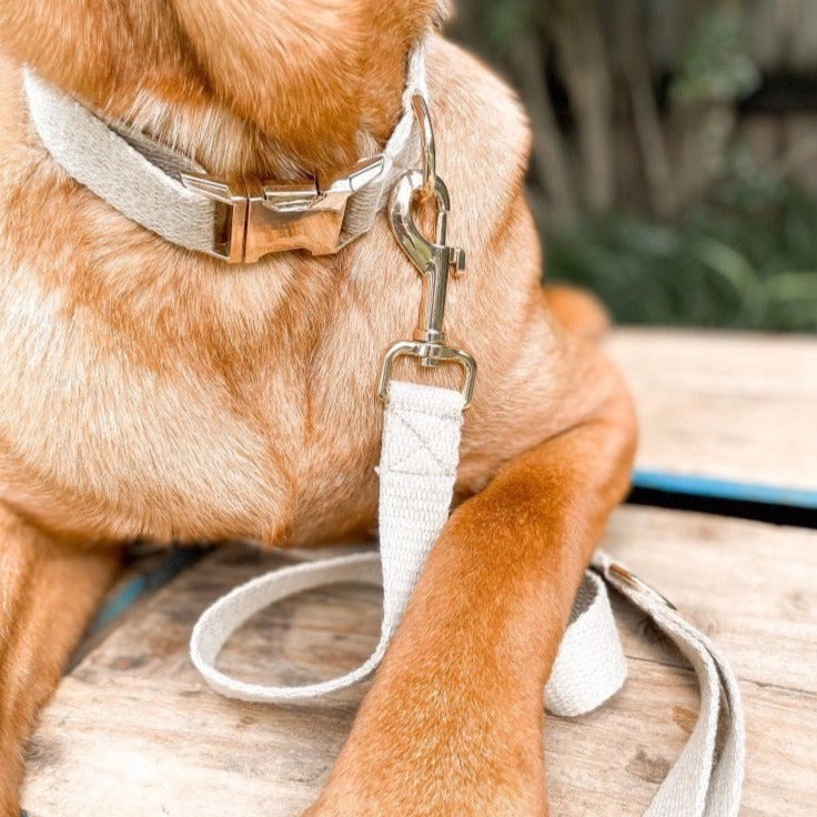 Bobbies Bowwow Natural Hemp Collar - Rose Gold - Sunny Bliss