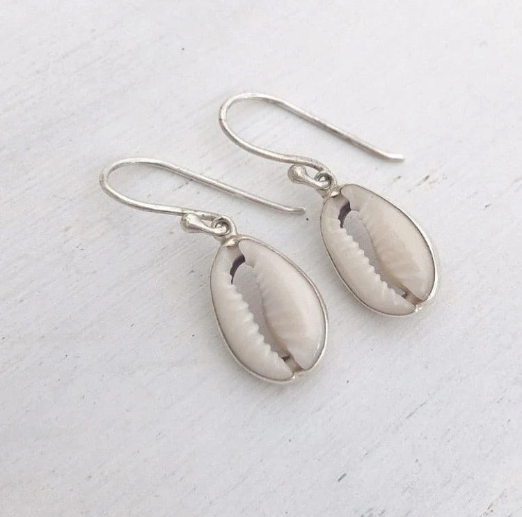 La Soul -  Cowrie Shell Hook Earrings - Sterling Silver - Sunny Bliss - Australia