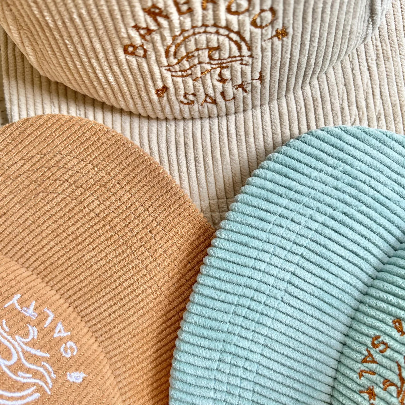 Barefoot and Salty - Corduroy 5 Panel Cap (6 months to 2 years) - Sunny Bliss