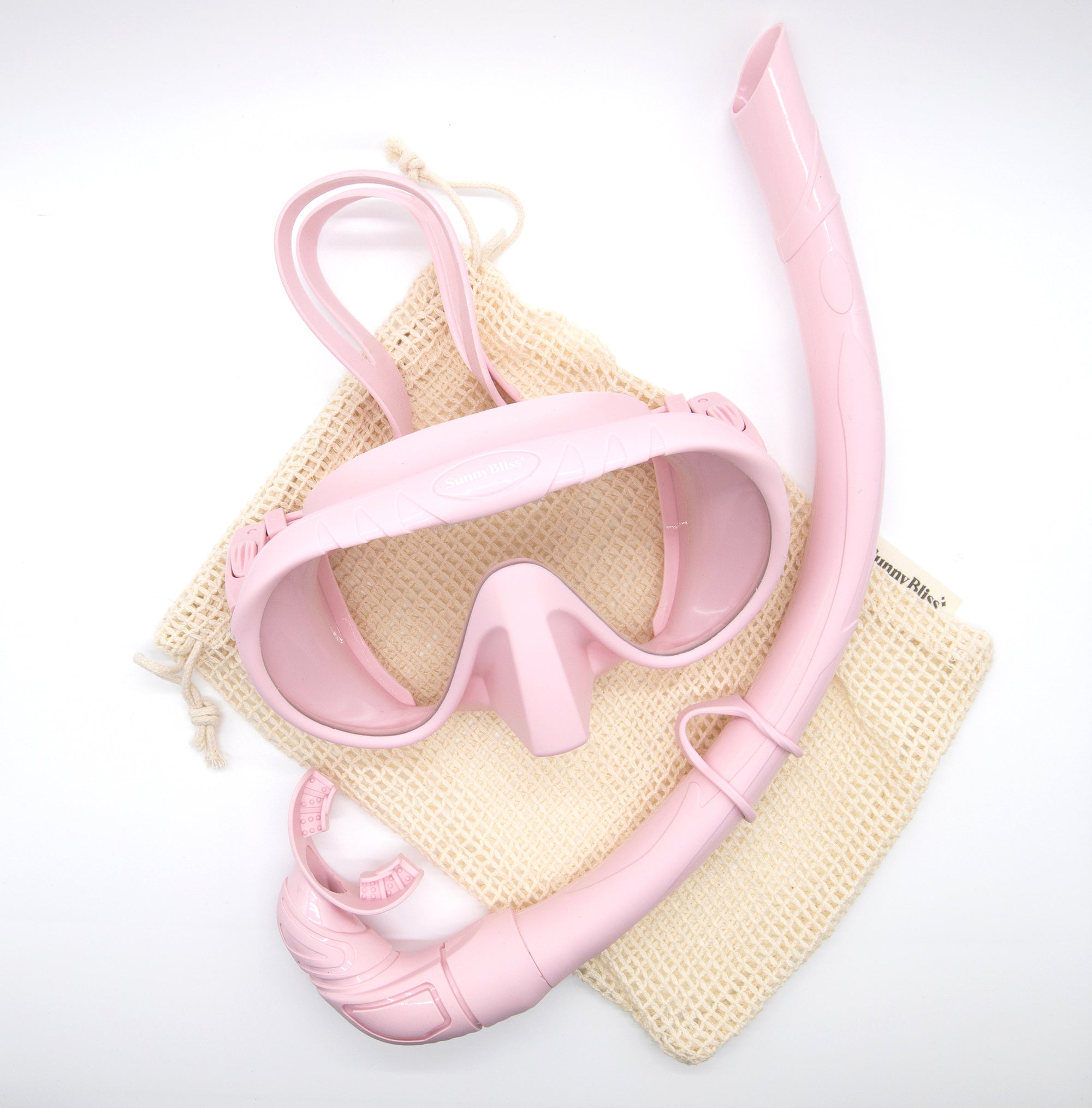 Silicone Pastel Snorkel Set - Pink - Sunny Bliss - Matching Fins Available - Australia